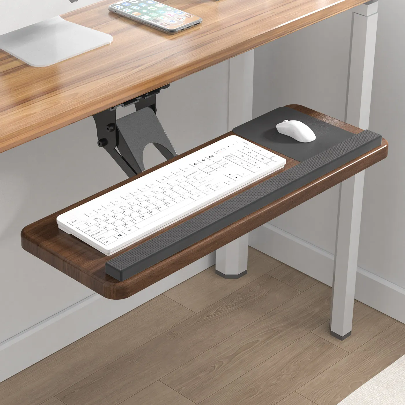 Keyboard Drawer Under - Under Desk Keyboard Tray, Adjustable Swivel