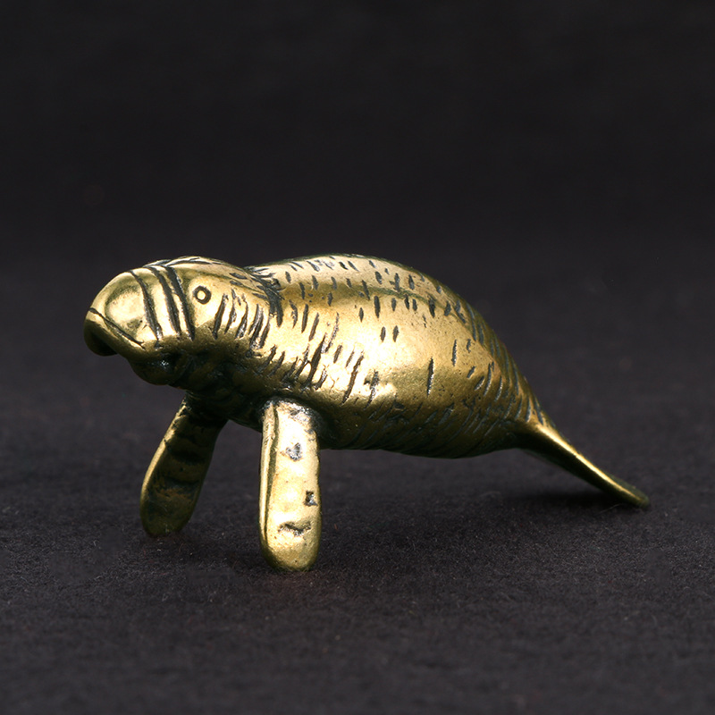 Office Furniture Used - Brass Florida Manatee Decorative Figurines Vintage