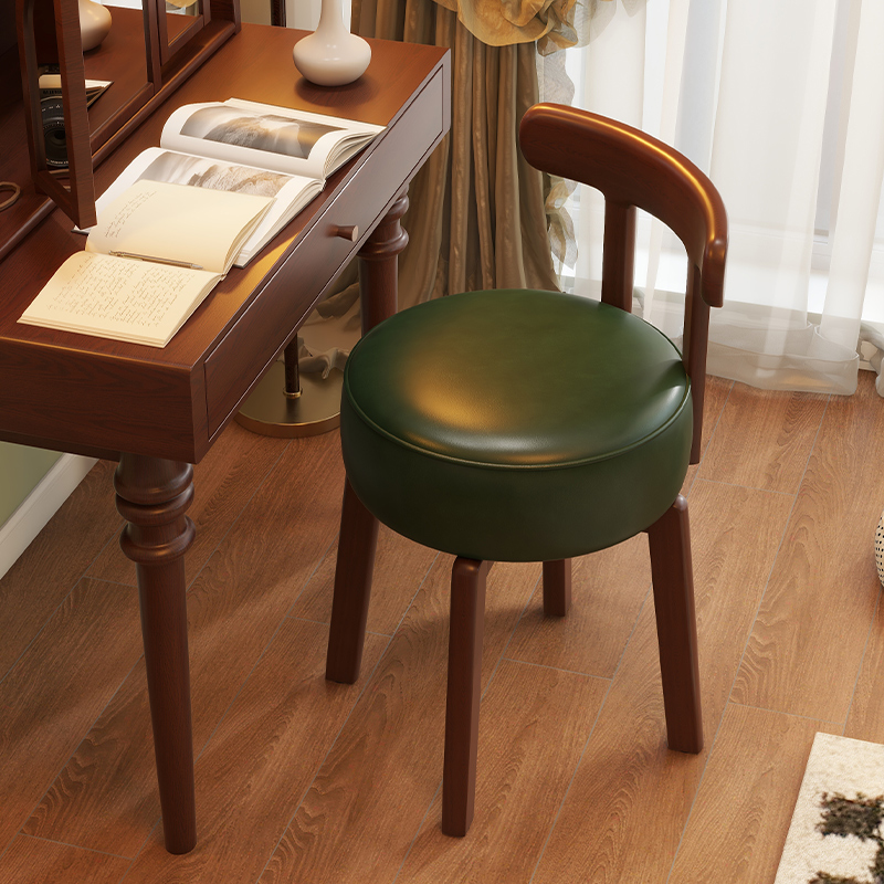 Office Furniture And Desks - Solid wood rotating dressing chair, leather