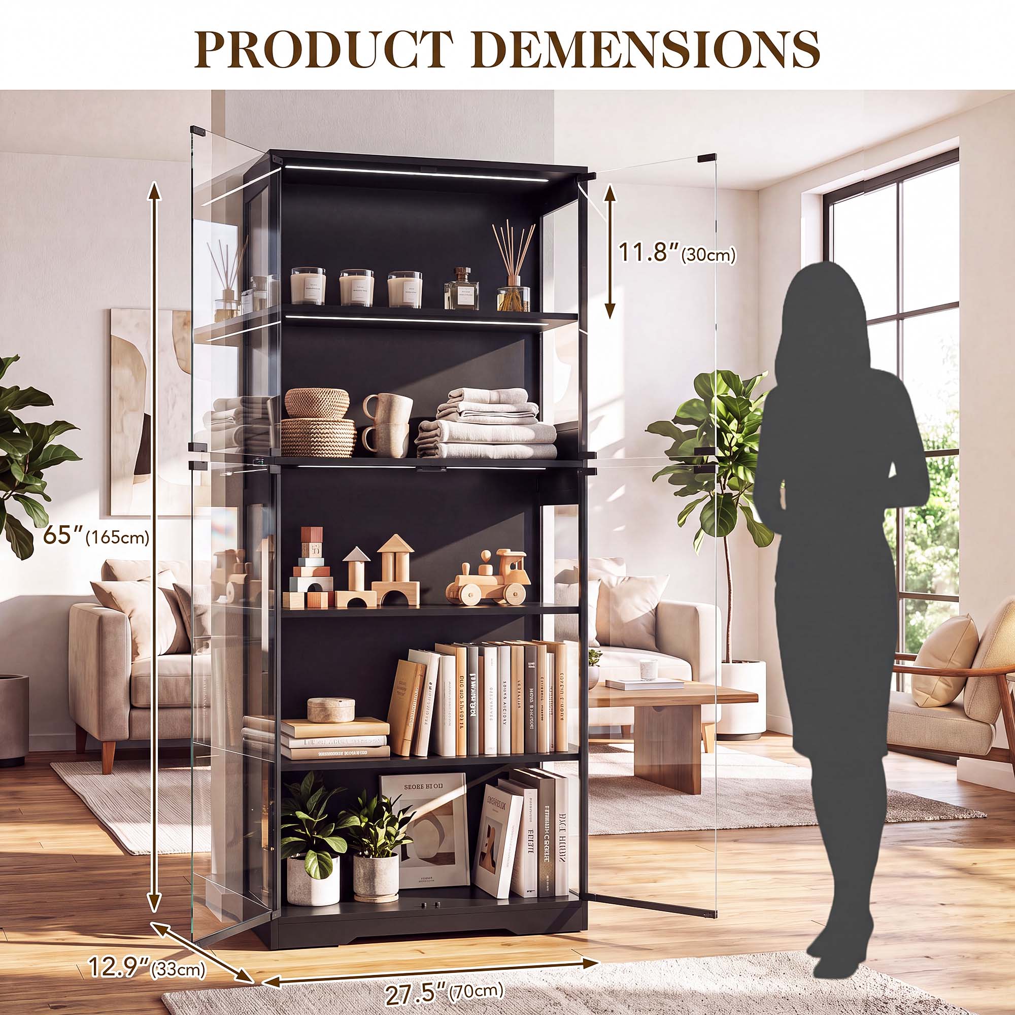 TCGBKAF 5‑Tier Display Cabinet - Office Storage Cabinet review and price