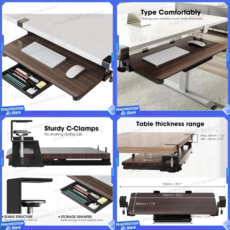 C Type Clip On Sliding Keyboar - Keyboard Drawer Under review and price