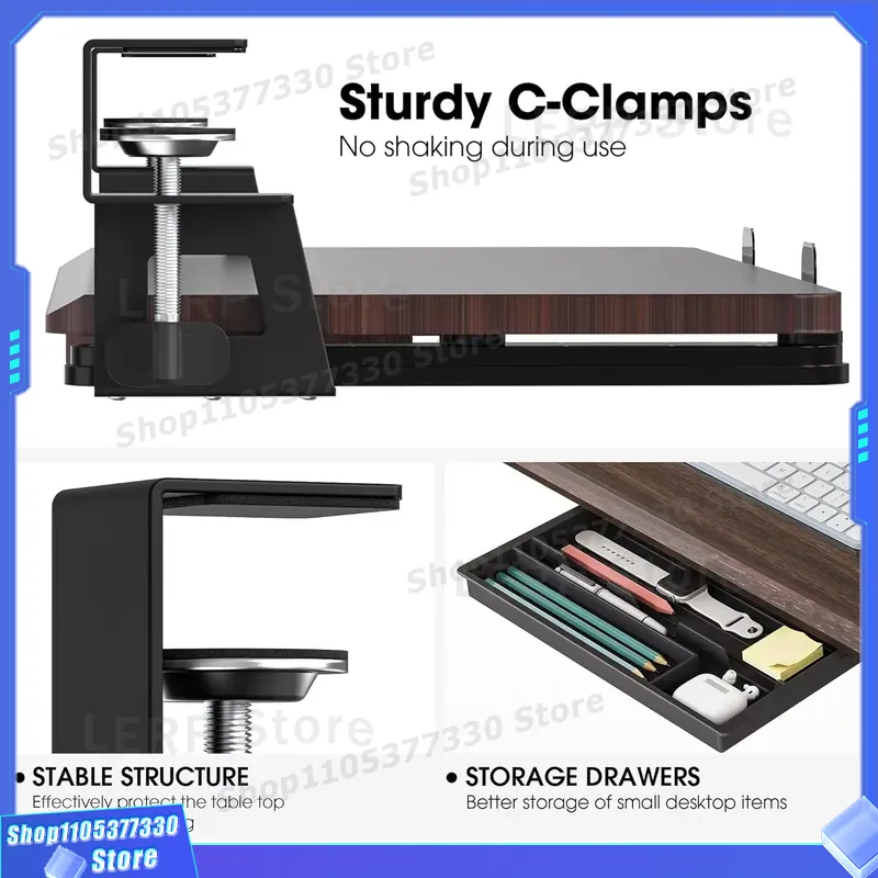 C Type Clip On Sliding Keyboar - Keyboard Drawer Under review and price