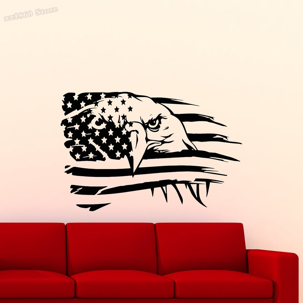 American Flag Wall Decal Eagle - Office Furniture In Usa review and price