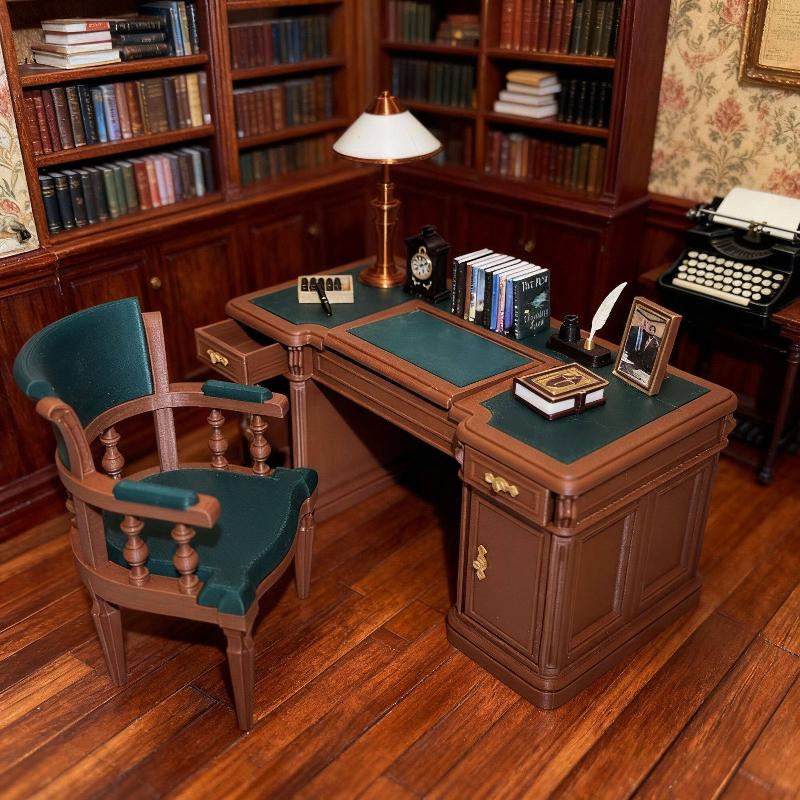 1:12 Scale Dollhouse Mini Vint - Office Furniture And Desks review and price