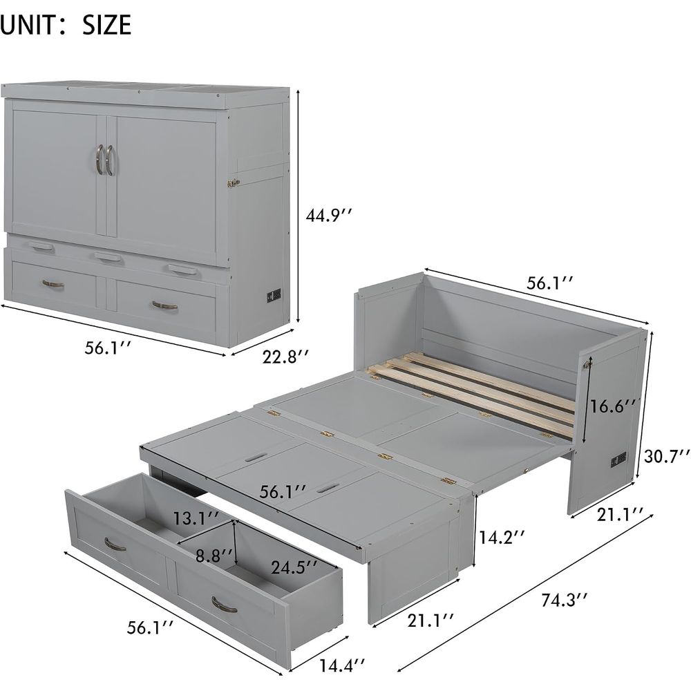 Full Size Murphy Bed Wall Bed, - Office Storage Cabinet review and price