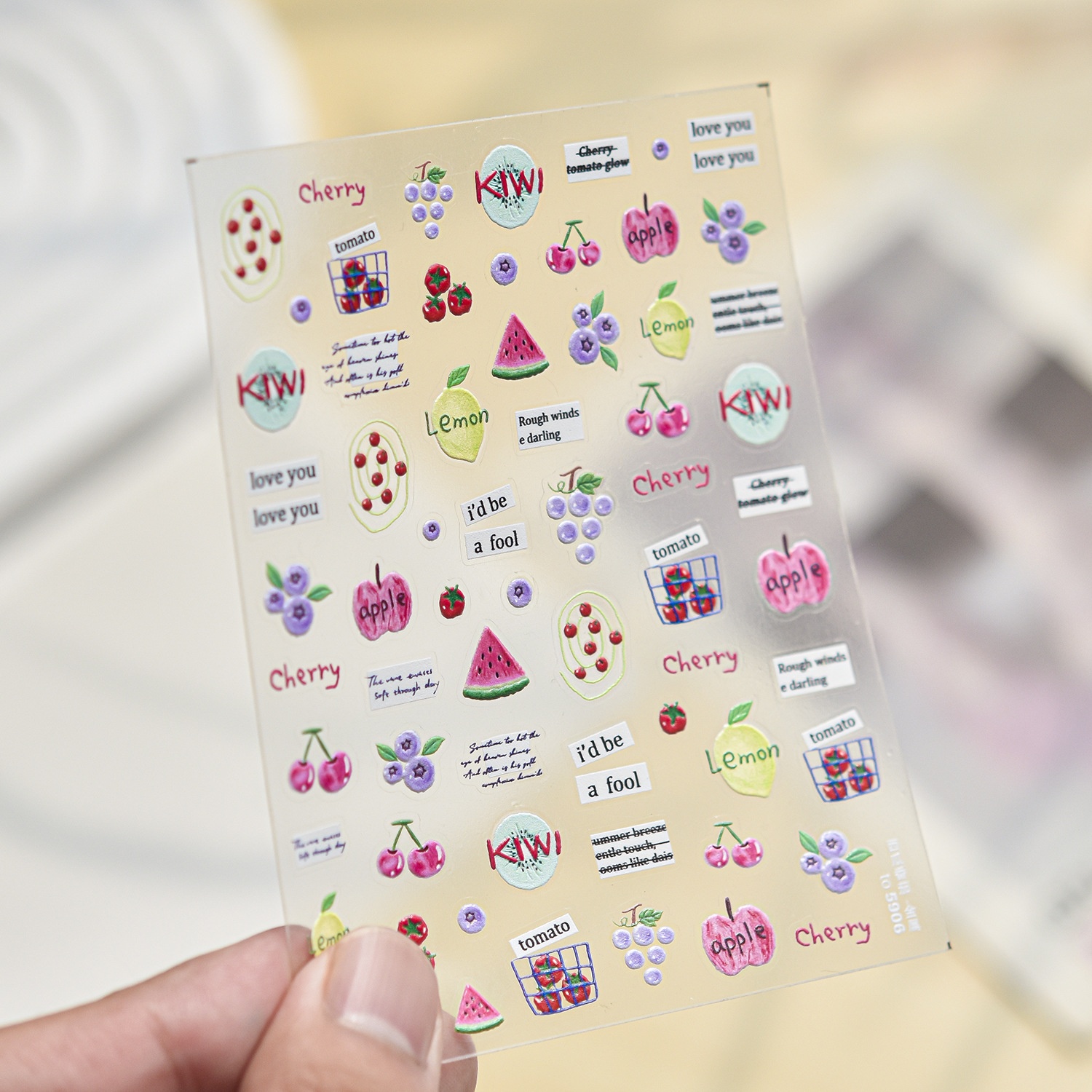 Fresh Fruit Nail Decals 5D Plu - Paper Basket Mesh review and price