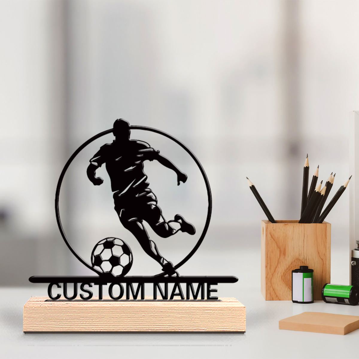 Custom Soccer Player Metal Sta - Office Furniture Used review and price