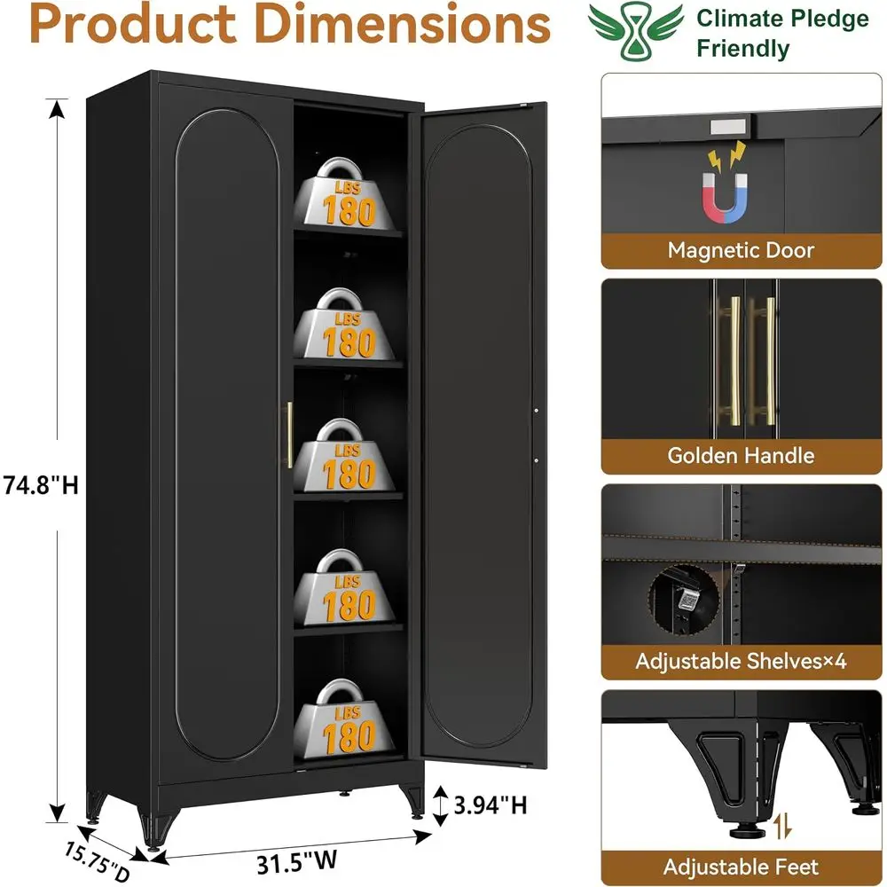 75 Tall Metal Kitchen Pantry C - Office Storage Cabinet review and price