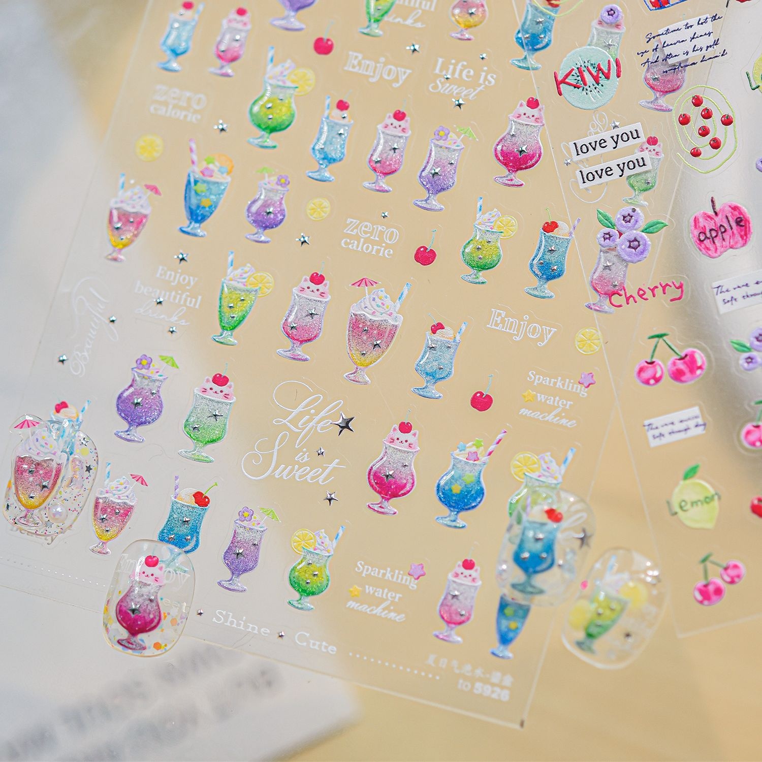 Lovely Juicy Fruits Nail Decal - Paper Basket Mesh review and price