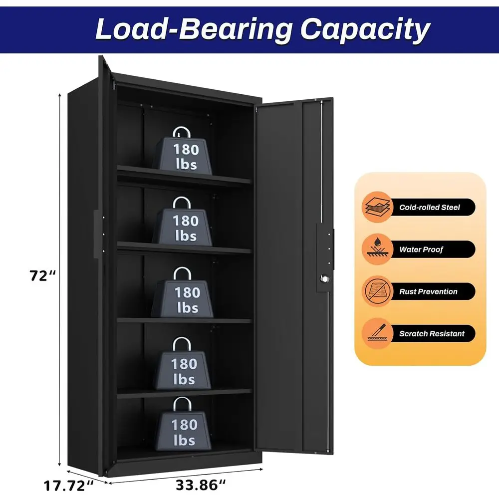 72 High Heavy-Duty Metal Stora - Office Storage Cabinet review and price