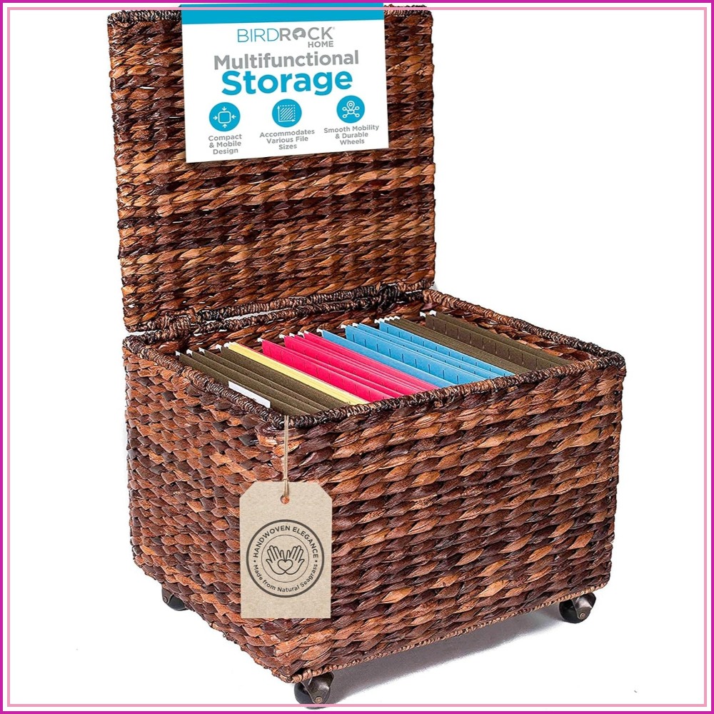 Handwoven Rolling File Cabinet - Office Storage Cabinet review and price