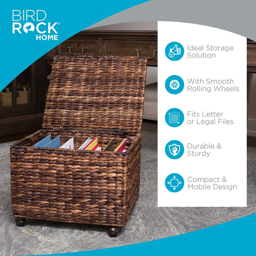 Handwoven Rolling File Cabinet - Office Storage Cabinet review and price