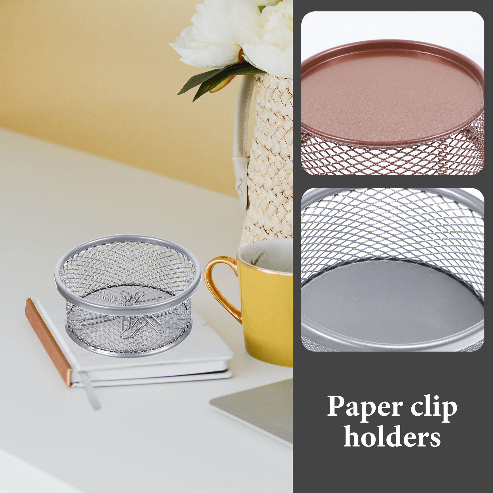 2Pcs Metal Paper Clip Holder M - Paper Basket Mesh review and price